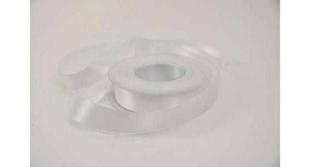 Satijnlint 25 mm x 25 mtr wit