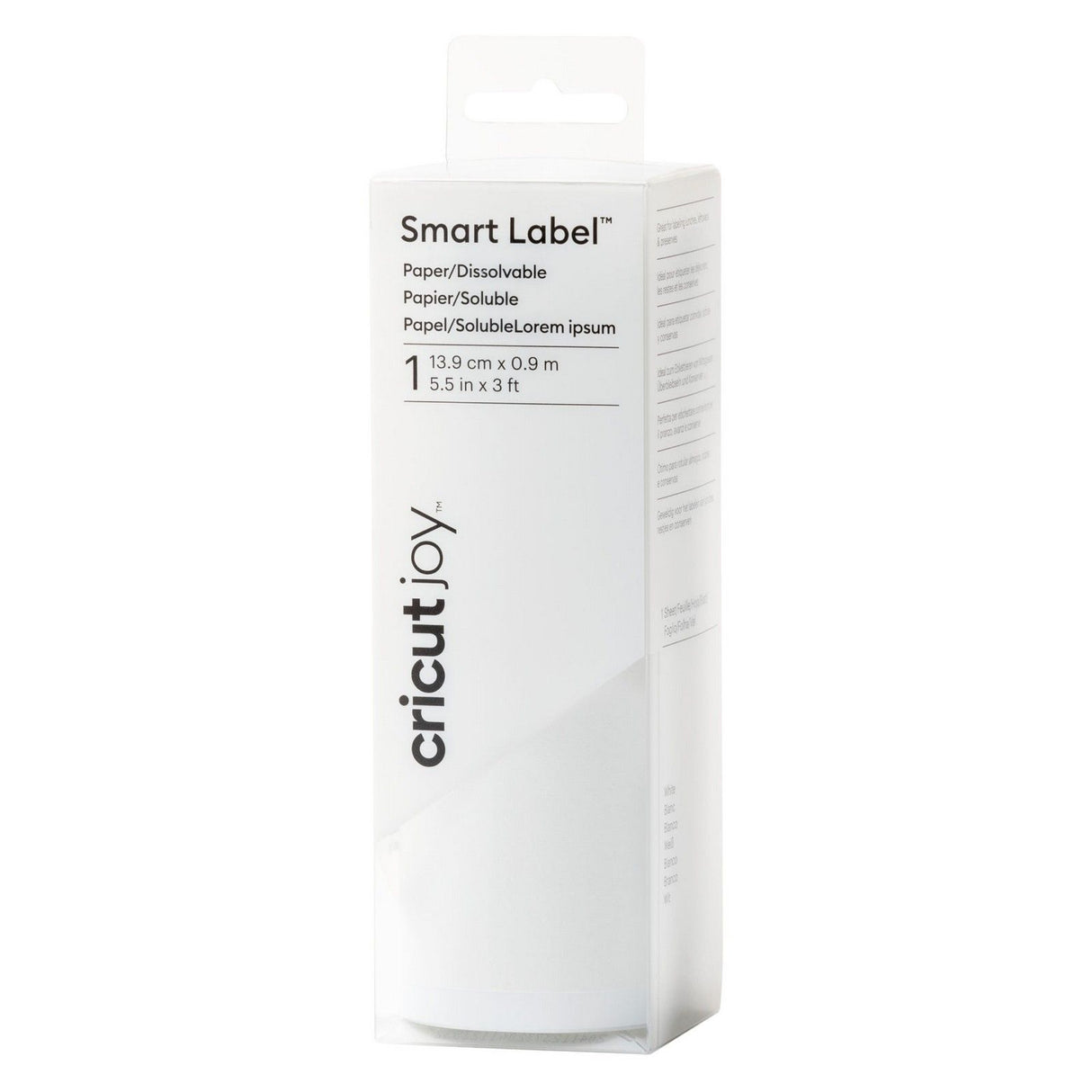 Cricut joy • smart labels disolvable 91x14cm 1 sheet white