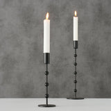 Boltze home kandelaar metaal zwart 2 dlg. h20-30cm