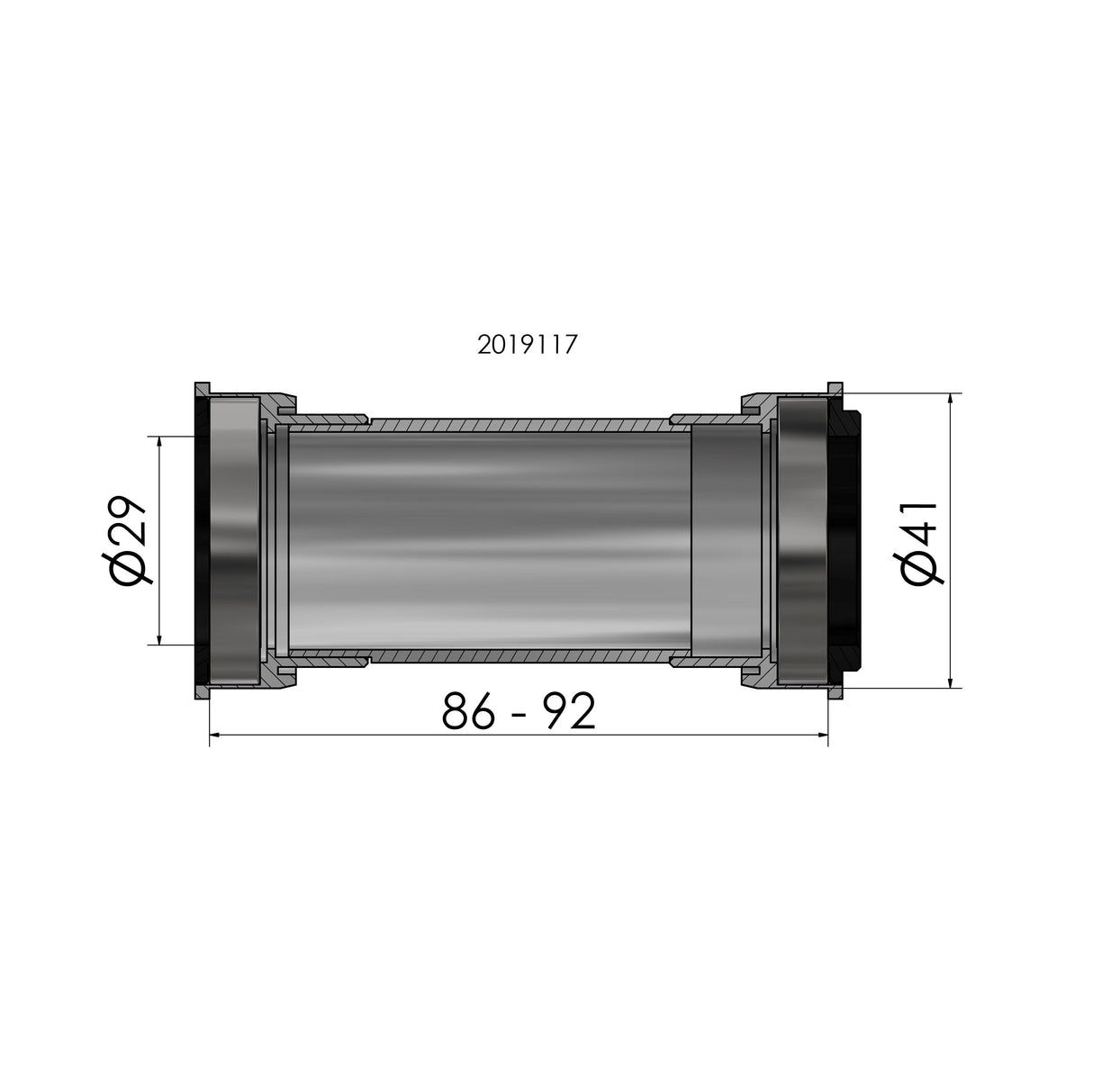 Ploadet Elvedes for Sram Dub Press Fitt B86 92 Ø41mm