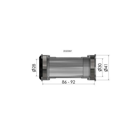 Twist fit trapas Elvedes voor BB86 BB92 voor Praxis road MTB 41 x 86-92 mm