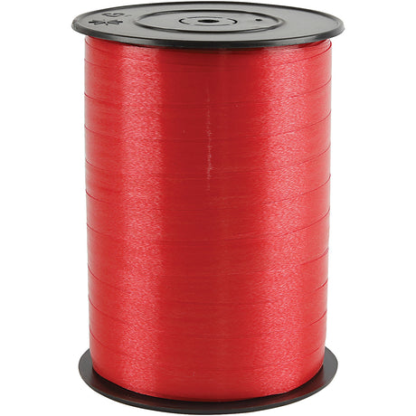 Cadeaulint, b: 10 mm, glossy, rood, 250 m 1 rol