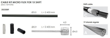 Elvedes schakel kabelkit micro flex ø3,2mm 2500mm 2500mm
