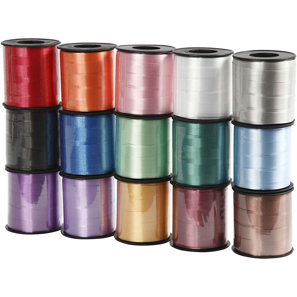 Creativ company http: www.cchobby.nl cadeaulint-b-10-mm-glossy-diverse-kleuren-15x50-m-1-doos