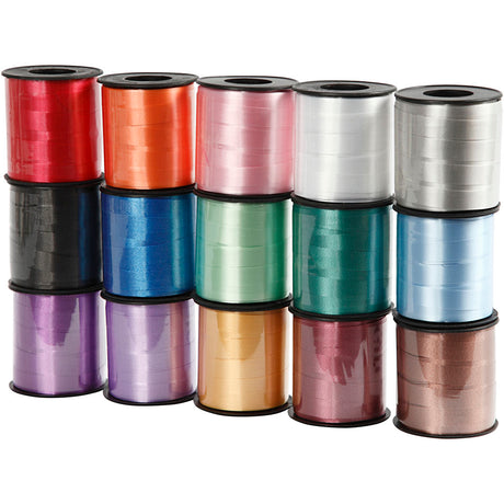 Creativ company http: www.cchobby.nl cadeaulint-b-10-mm-glossy-diverse-kleuren-15x50-m-1-doos