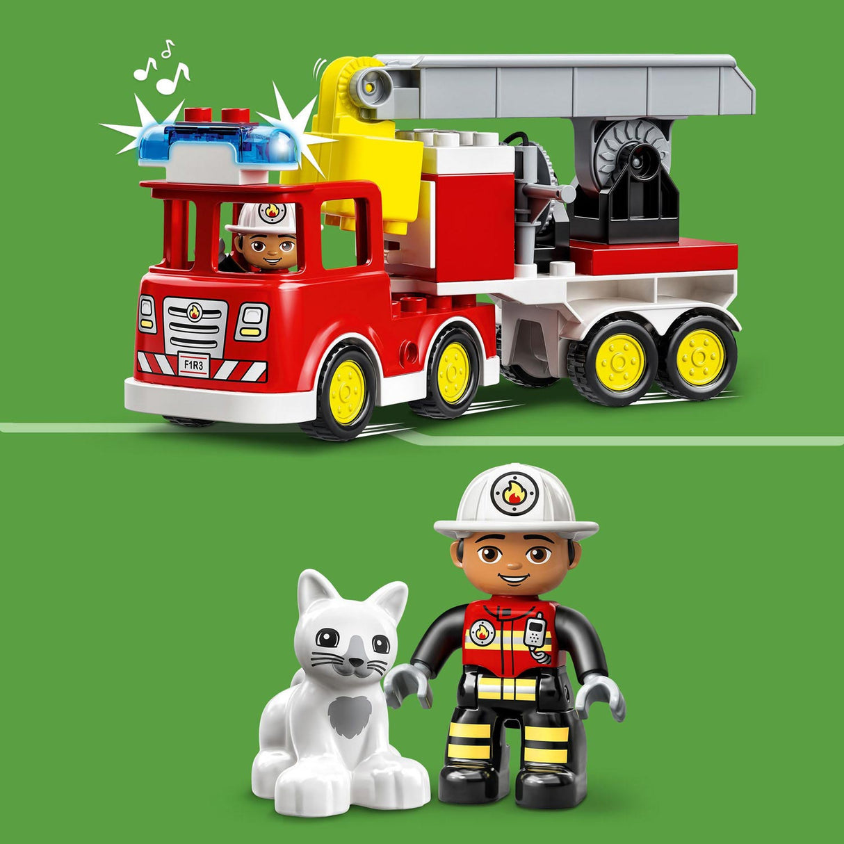 Lego duplo brandweer ladderwagen met boom -10969