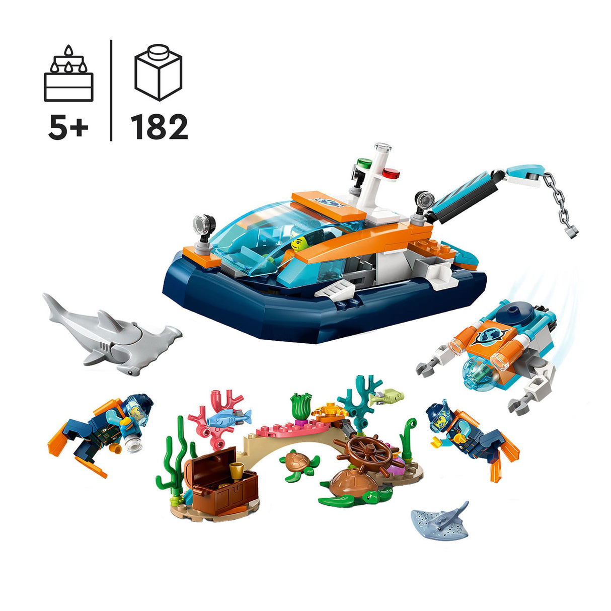 LEGO LEGO CITY 60377 Boat di immersioni da ricognizione