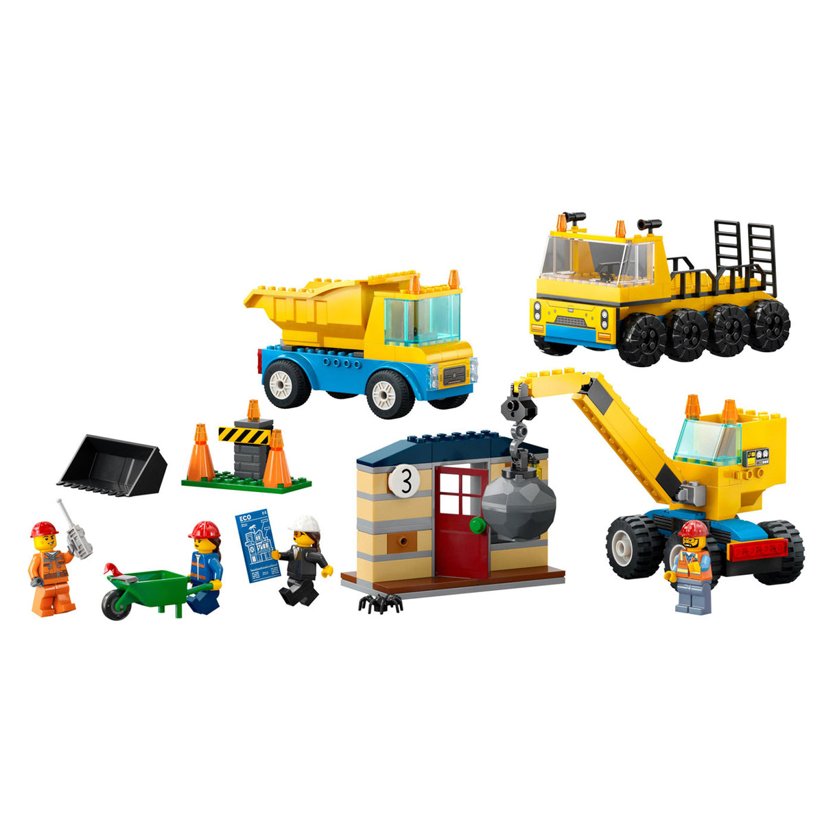 Lego Lego City 60391 Kip Truck, Truck de construction et grue de démolition