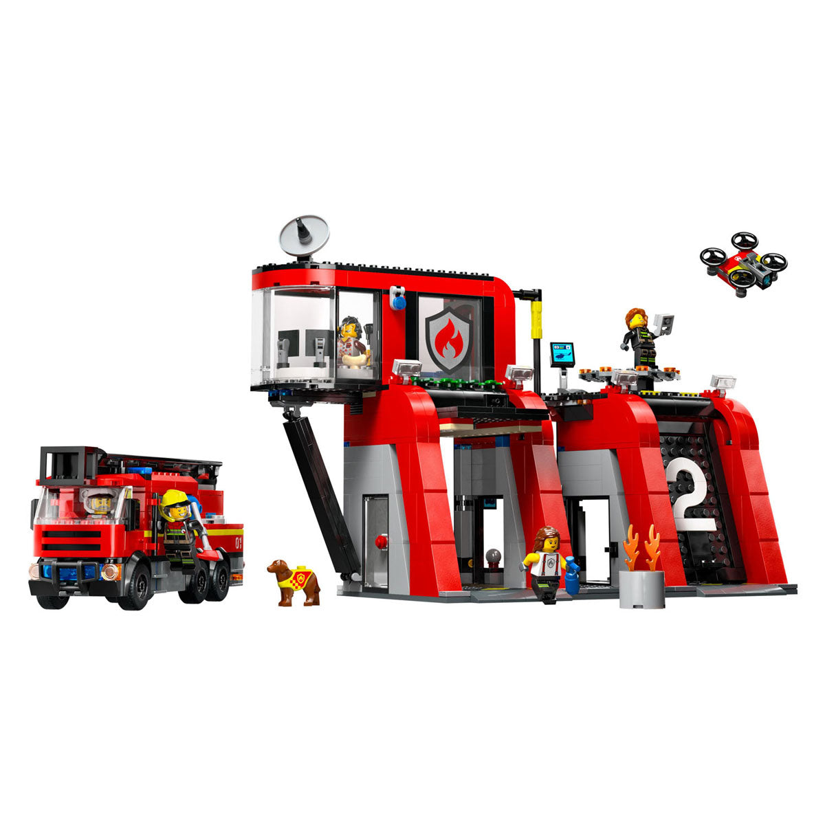 Lego LEGO City 60414 Brandweerkazerne en Brandweerauto