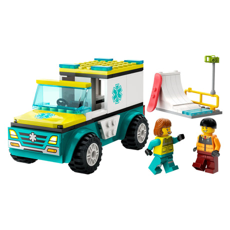 Lego city ambulance en snowboarder - 60403