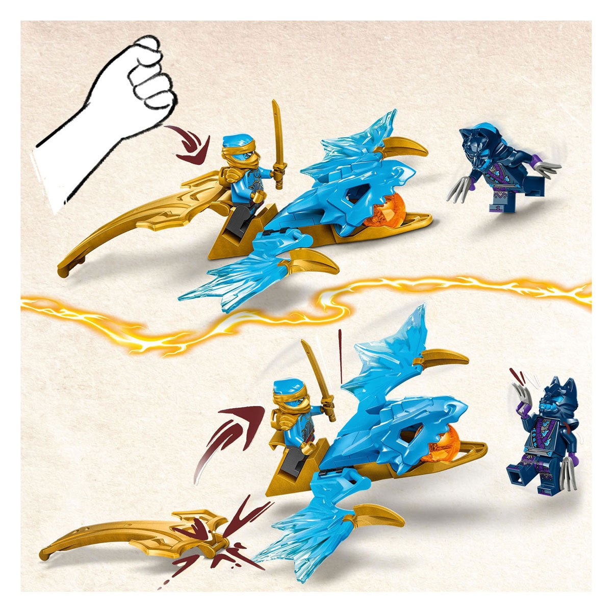 LEGO LEGO NINJAGO 71802 Rising Dragon Attack di Nya