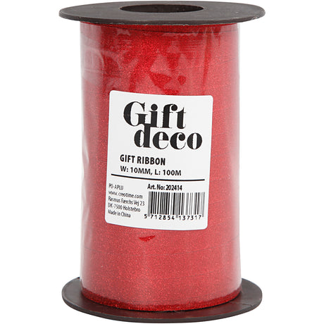 Creativ company http: www.cchobby.nl cadeaulint-b-10-mm-glitter-rood-100-m-1-rol
