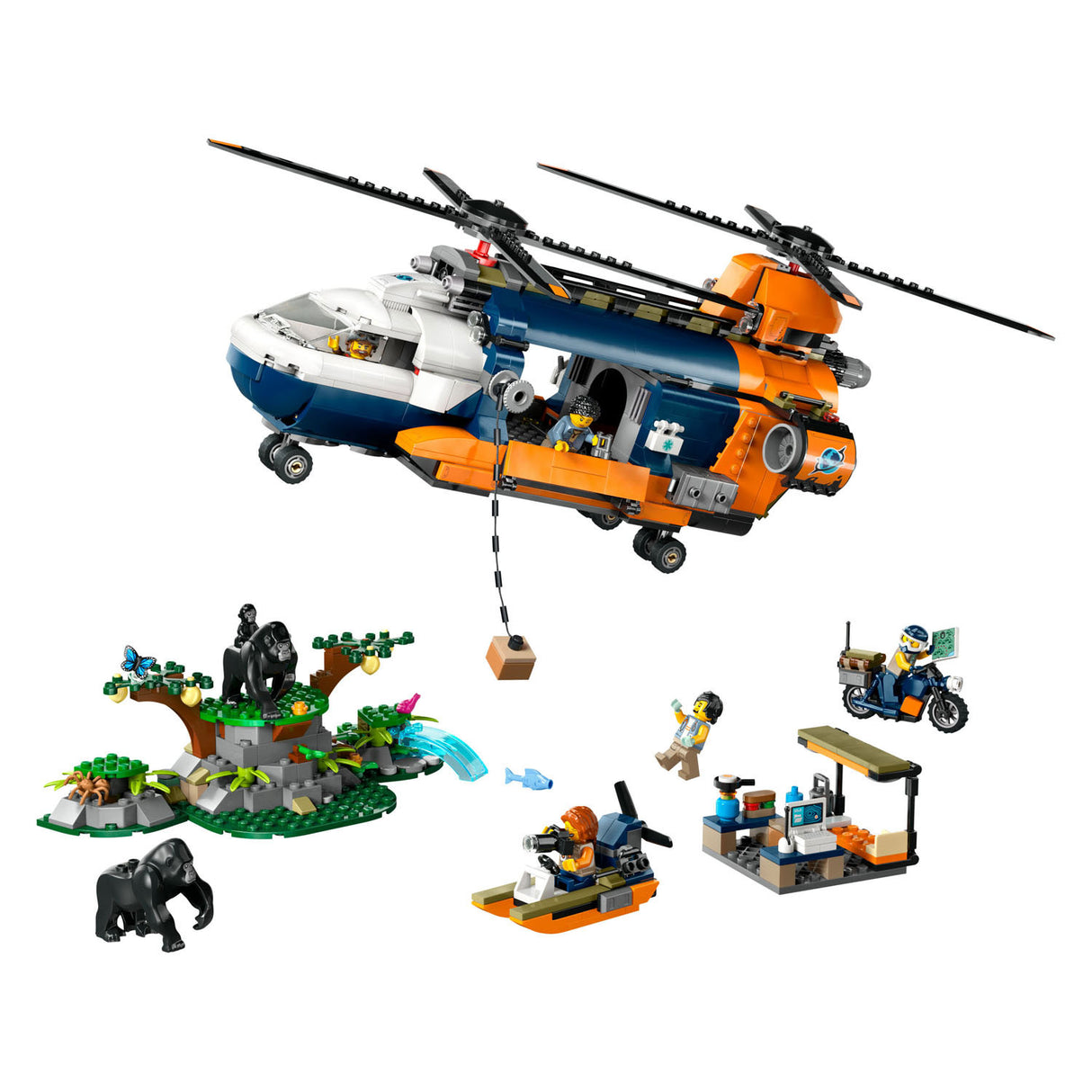 Lego Lego City 60437 Jungelforskere: Helikopter ved basen