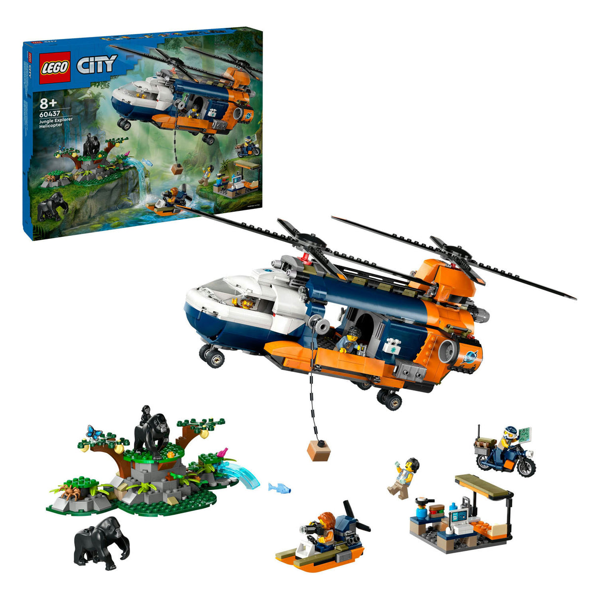 Lego Lego City 60437 Jungelforskere: Helikopter ved basen