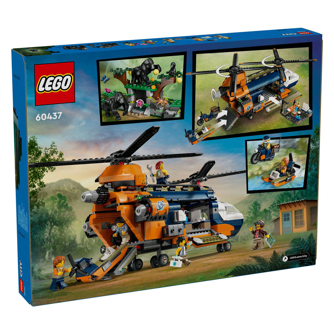 LEGO LEGO CITY 60437 Investigadores de la jungla: helicóptero en la base