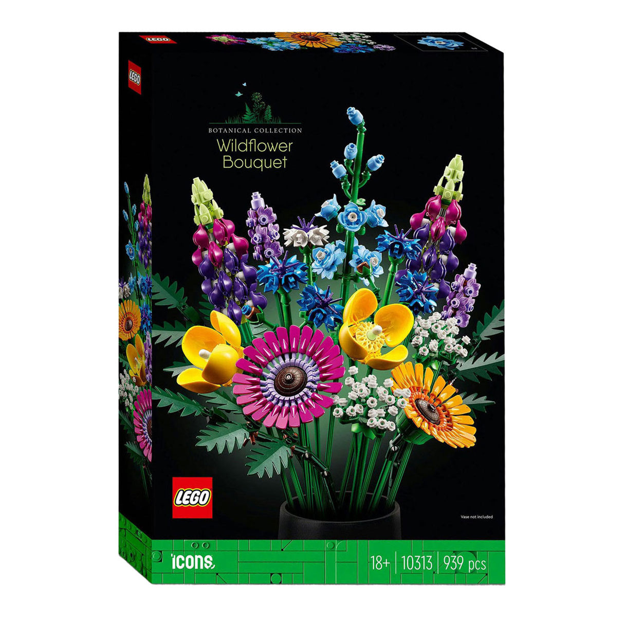 Lego icons wilde bloemen boeket bouwset voor volwassenen, botanical collection - 10313