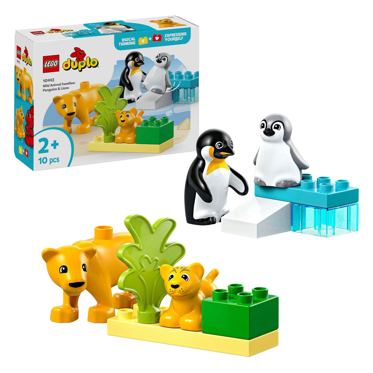 LEGO Duplo Town 10442 Familien von Wild Dieren: Pinguins und Leeuwen