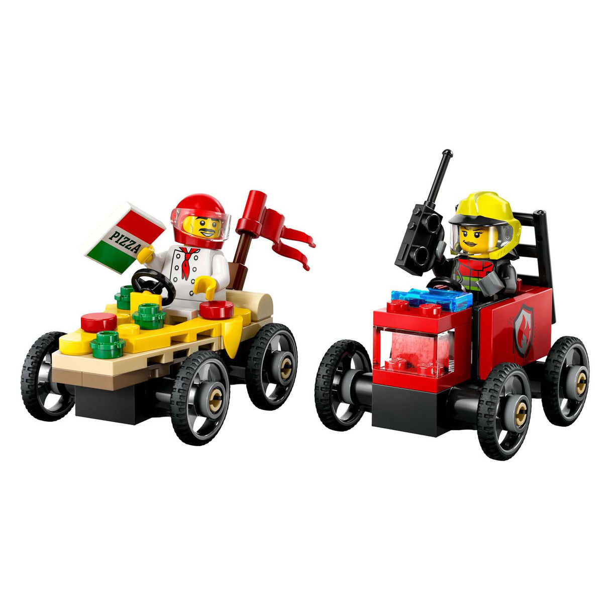 Lego City 60458 Race Car Pack: Pizza Stem Truck Vs. brandbil