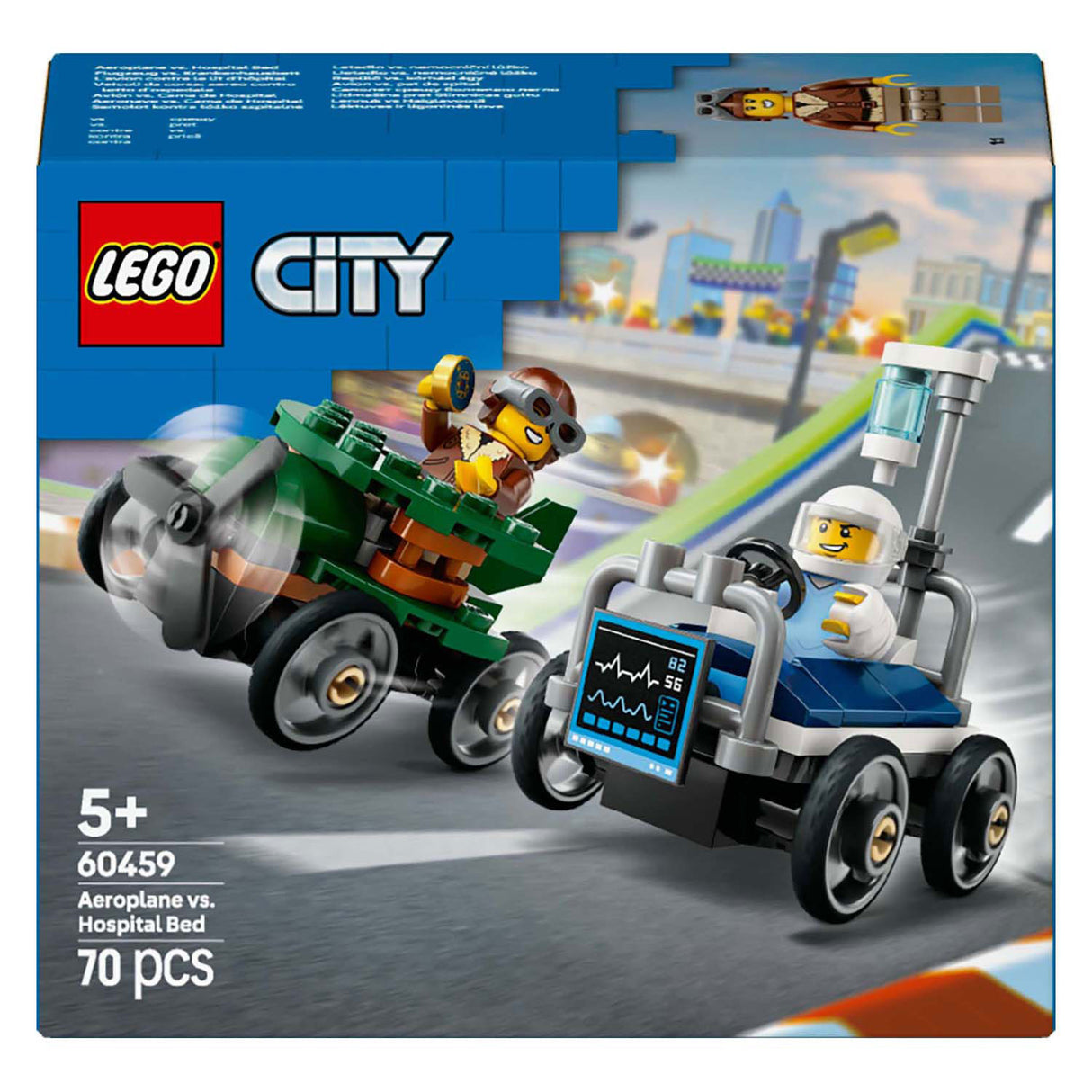 LEGO CITY 60459 Race Car Pack: Airplane Vs. sjukhussäng