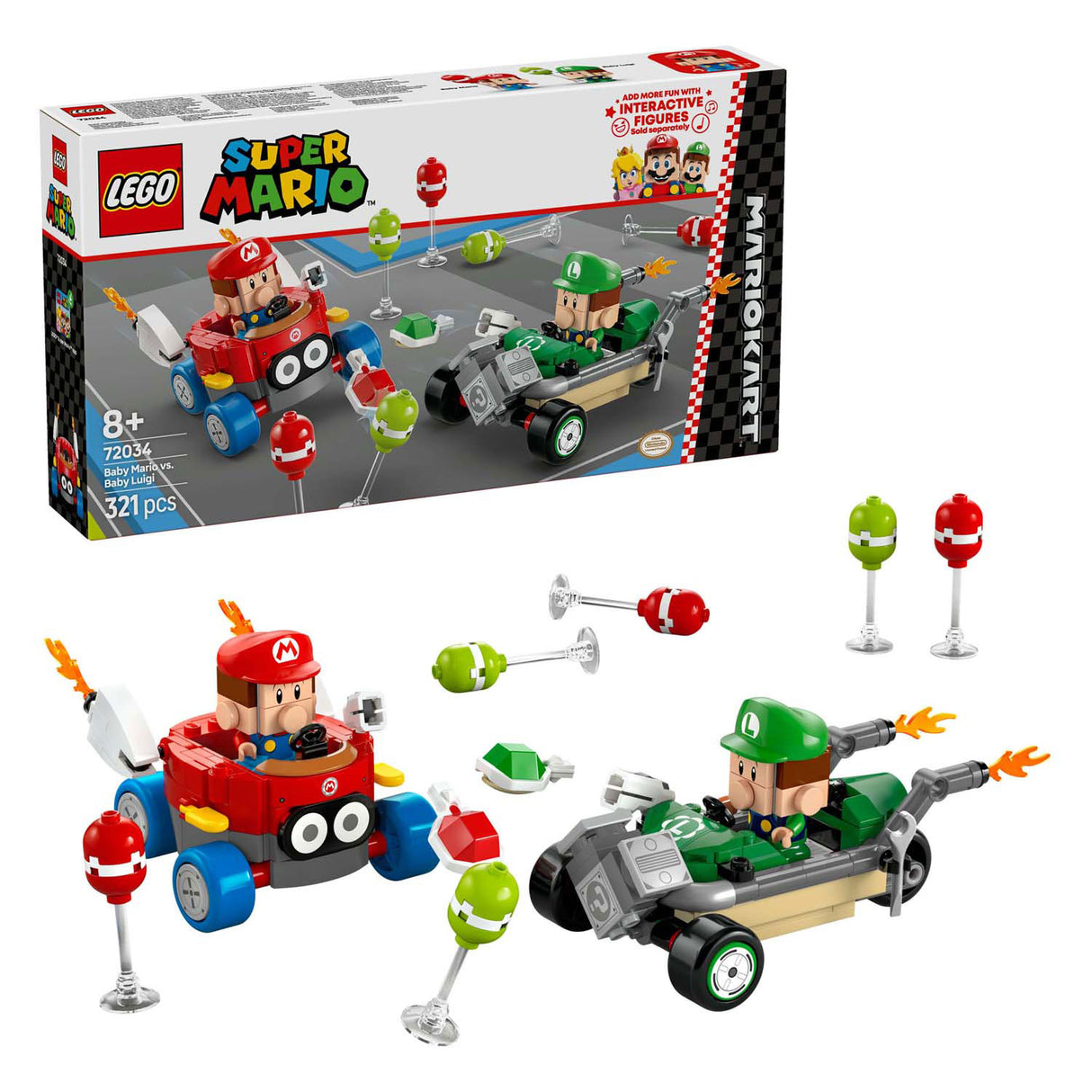 Lego super mario 72034 mario kart baby mario vs. baby luigi