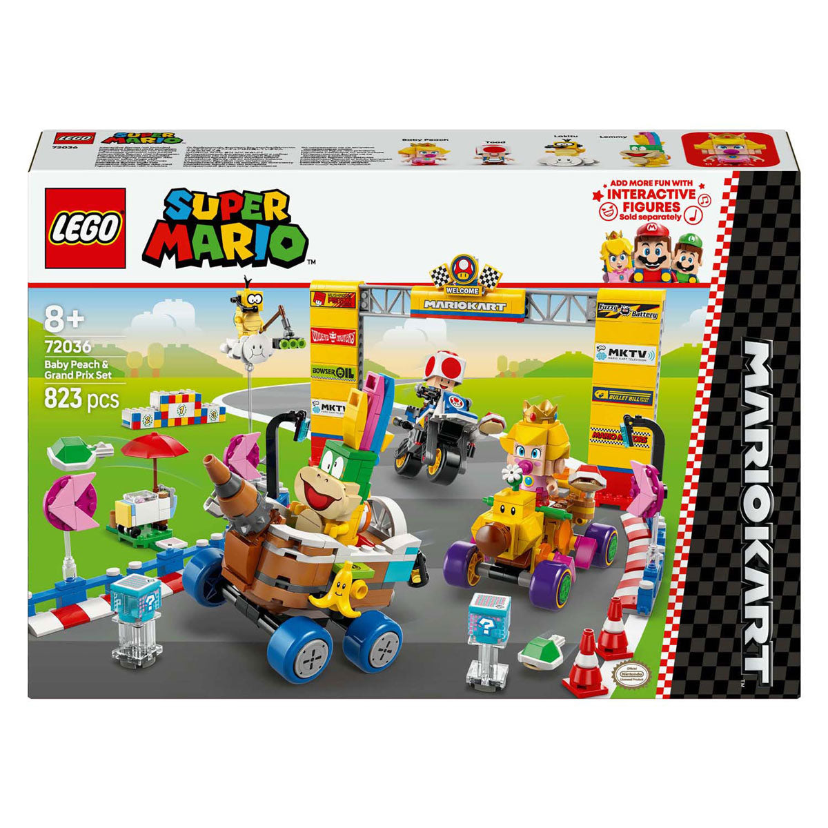 Lego Super Mario 72036 Mario Kart Baby Peach e Grand Prix Set