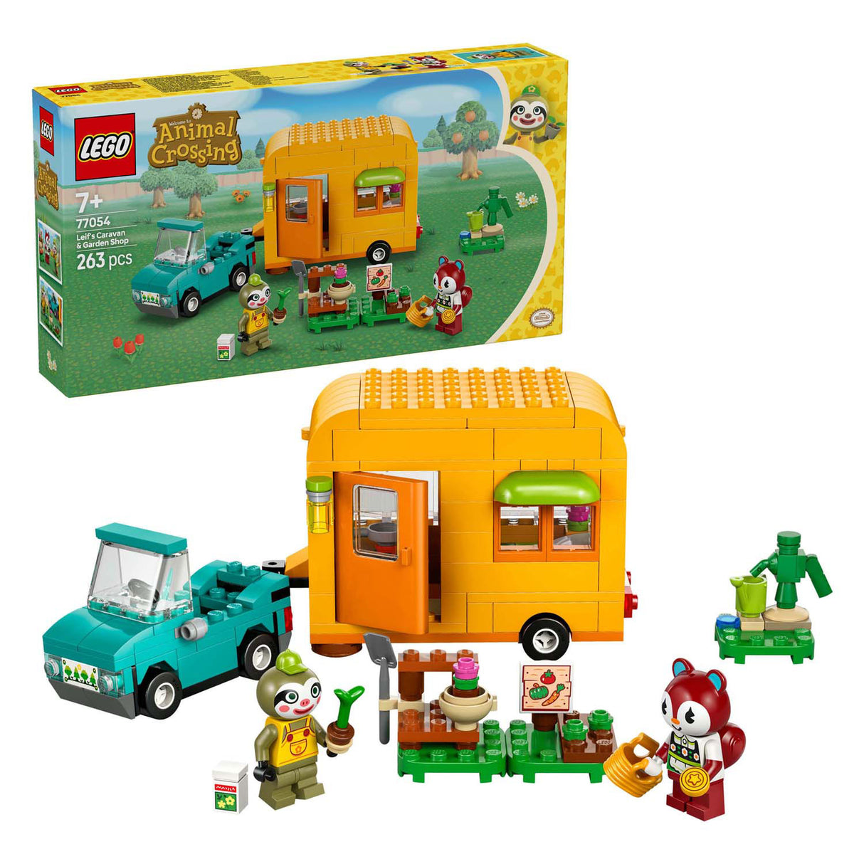 Lego animal crossing 77054 leifs caravan en tuinwinkel