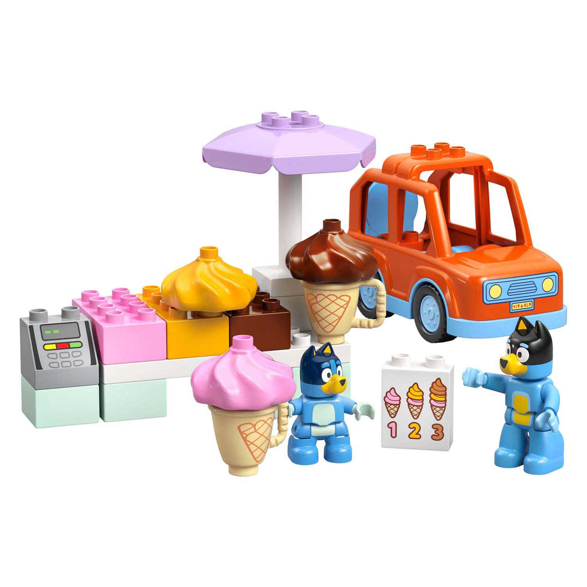 Lego duplo bluey: een ijsje halen met bluey speelgoed ijsjes bouwpakket voor kinderen 10458