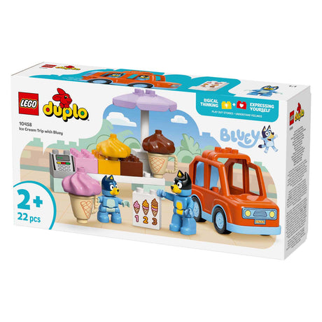 Lego duplo bluey: een ijsje halen met bluey speelgoed ijsjes bouwpakket voor kinderen 10458