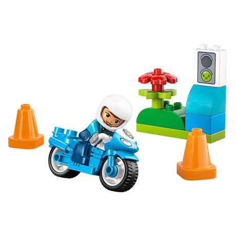 Lego duplo town - blauwe politiemotor educatief montessori speelgoed voor kinderen - 10471