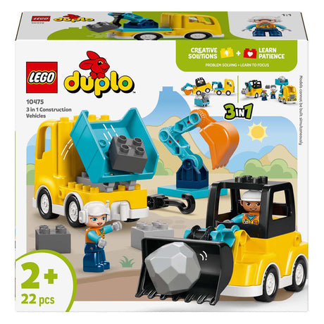 Lego duplo town 10475 - 3-in-1 bouwvoertuigen - creatief speelgoed