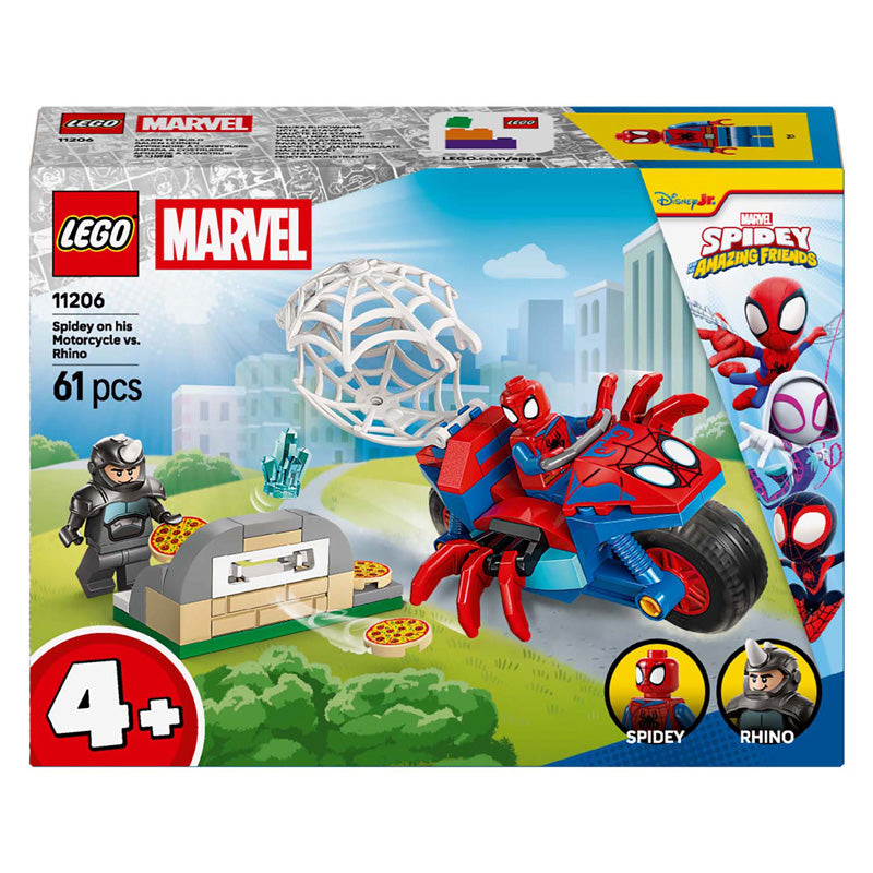 Lego marvel 11206 spidey op zijn motor vs. rhino