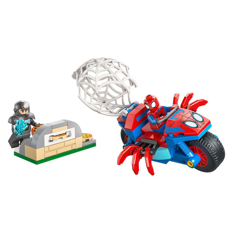 Lego spidey spidey op zijn motor vs. rhino