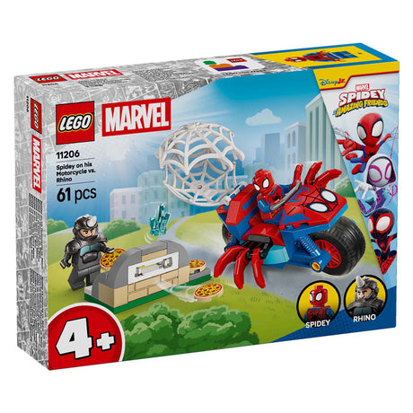 Lego marvel spidey on his motorcycle vs. rhino - 11206