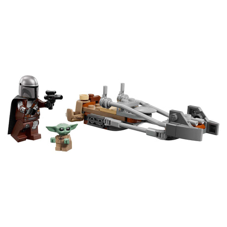 Lego star wars de mandalorian en grogu's speederbike