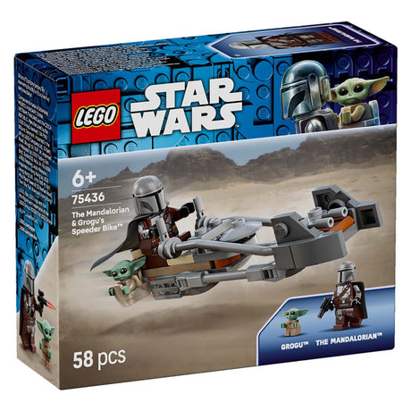Lego star wars de mandalorian en grogu's speederbike