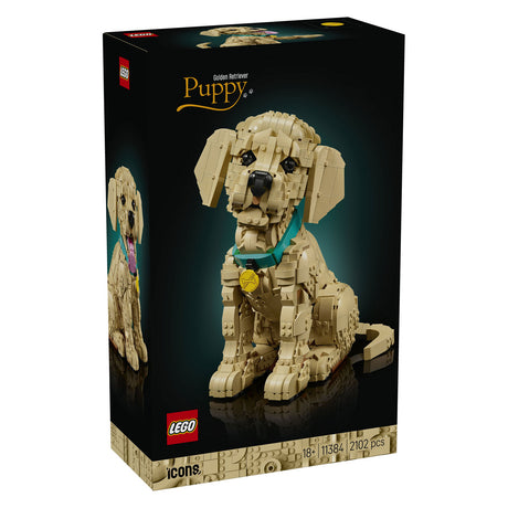 Lego ® icons golden retriever puppy - decoratieve dierenfiguur - bouwset voor volwassenen - 11384
