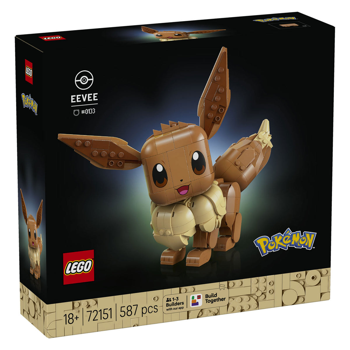 Lego pokémon eevee bouwpakket voor volwassenen met dieren figuur - 72151