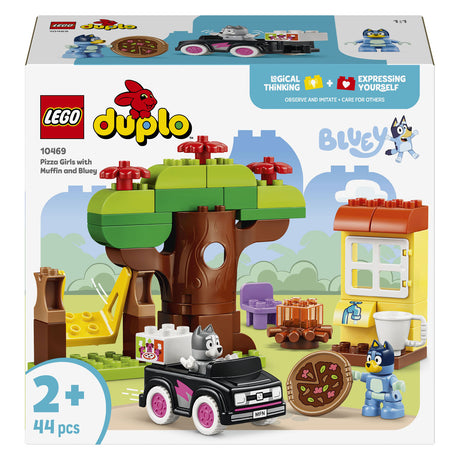 Lego duplo bluey pizzameisjes met muffin en bluey educatief speelgoed voor peuters 10469