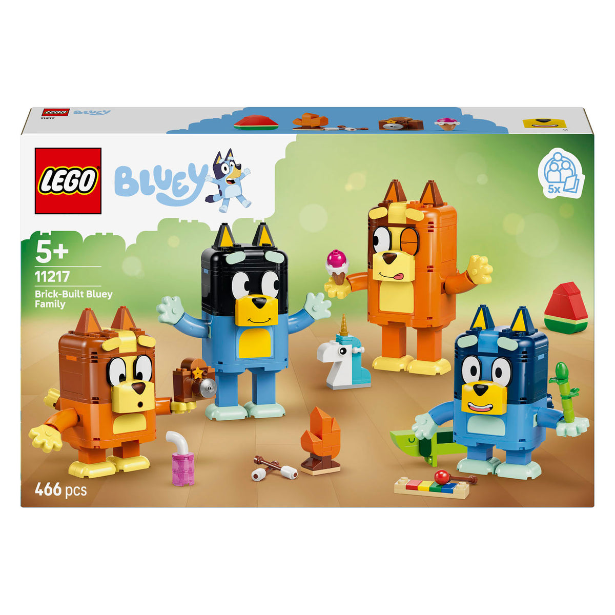 Lego bluey bouwbare figuren van bluey en haar familie