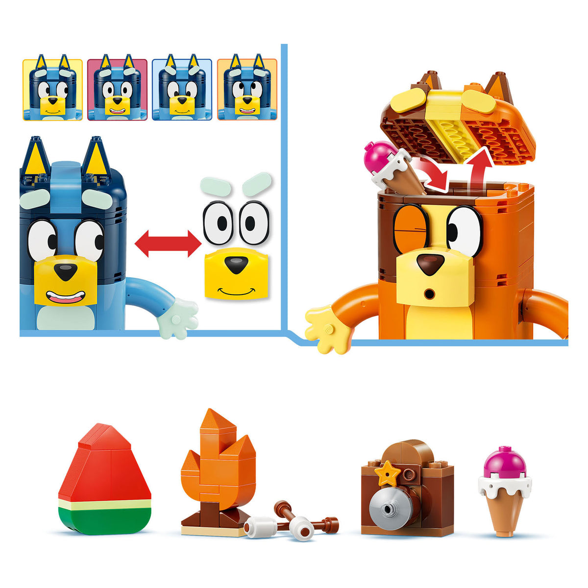 Lego bluey bouwbare figuren van bluey en haar familie