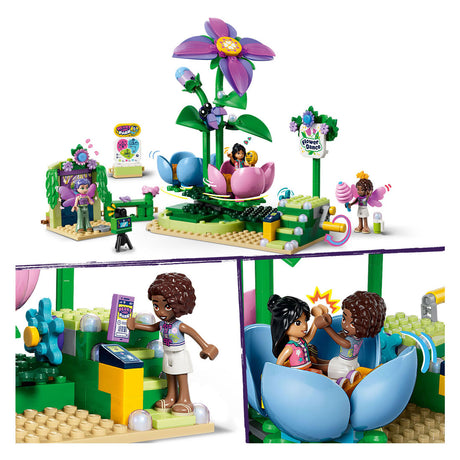 Lego friends draaiende theekopjesattractie met bloementhema