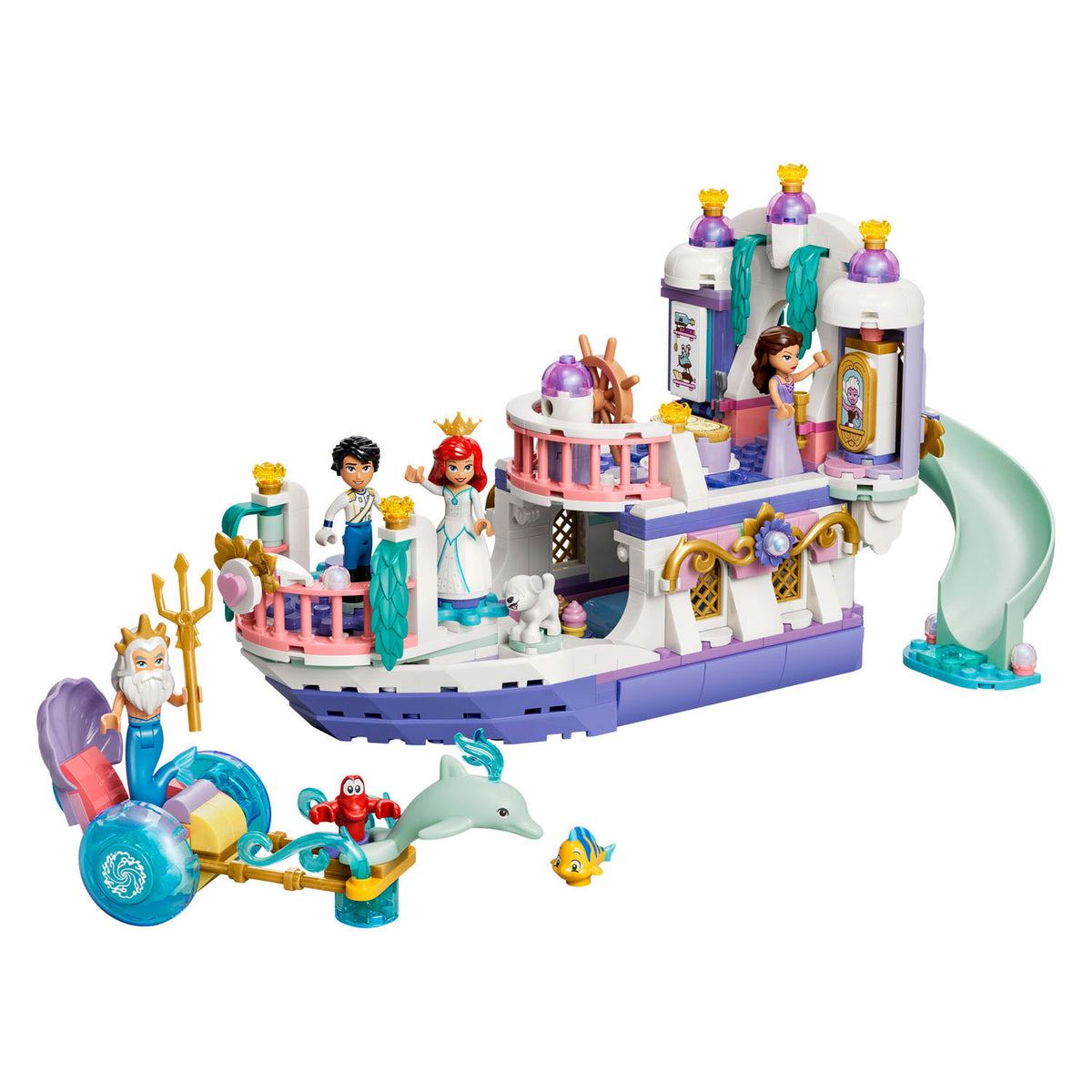 Lego disney princess ariëls koninklijke trouwboot bouwpakket voor kinderen met 7 poppetjes 43299