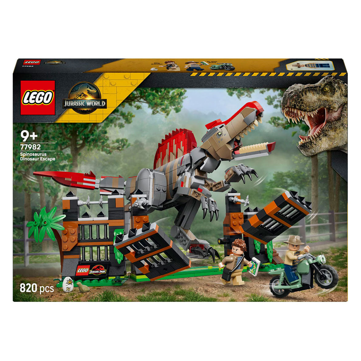 Lego jurassic world spinosaurus ontsnapping dinosaurus speelgoed voor kinderen 77982