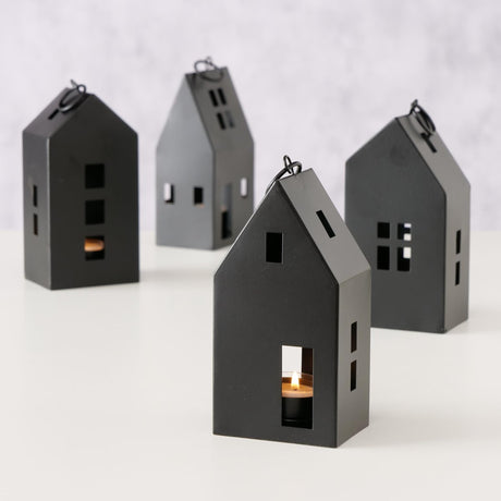 Boltze home lantaarn bryne house h17cm metaal zwart