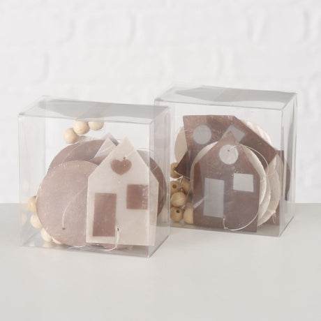 Boltze home capiz guirlande huisjes l180cm