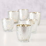 Boltze home theelichthouder glas zilver 2-dlg.