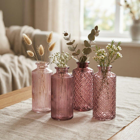 Boltze home vaas roze 4-delige set ø6cm
