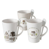 Boltze home mok met dessin huisjes incl lepel 330ml