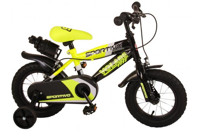 Volare Sportivo Bike Bike Boys de 12 pulgadas Neon Black Dos frenos de mano 95% ensamblados