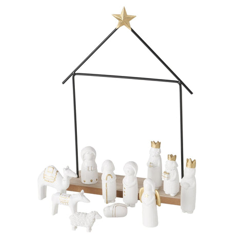 Boltze home kerststal natos 12-delig h32cm 22x6x32cm